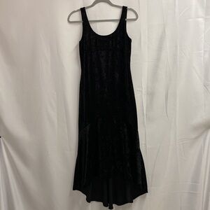 Jessica McClintock Gunne Sax Velvet Hi Low Maxi Dress Black Size Large